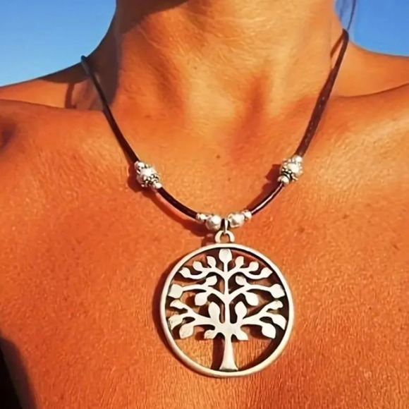 Tree Of Life Vintage Statement Pendant Necklace, Bohemian, Boho, Tribal - Picture 1 of 6